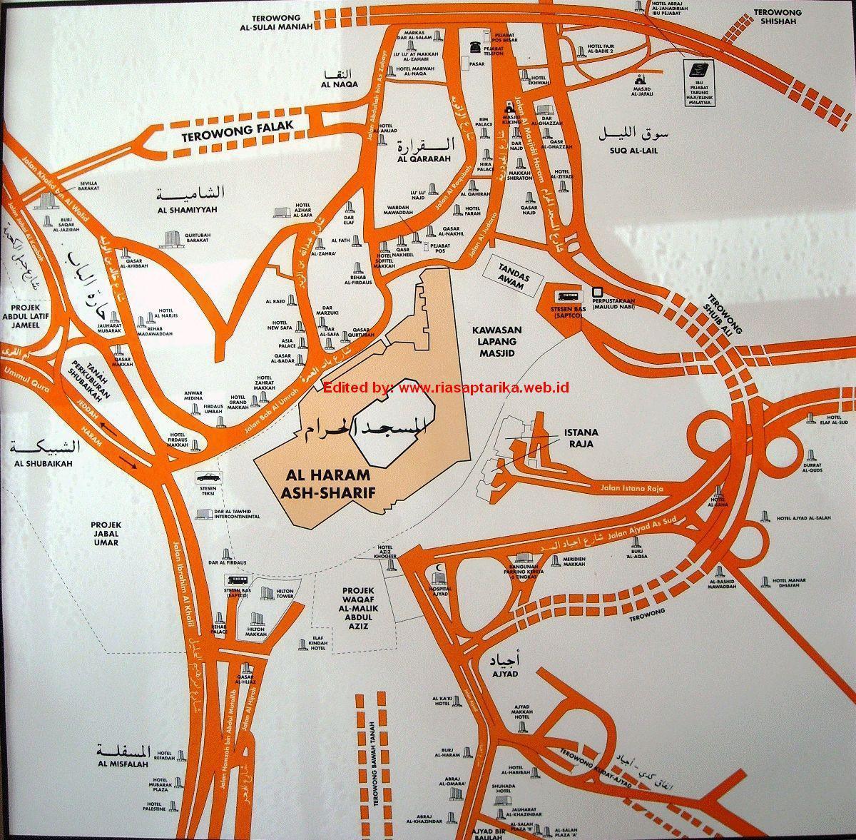 kart over misfalah Mekka kart